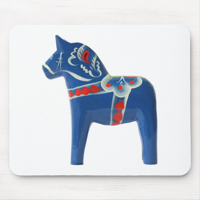 Blue Swedish Dala Horse Mouse Pad (Front)