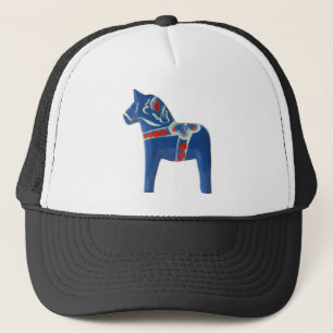 Blue Swedish Dala Horse Trucker Hat