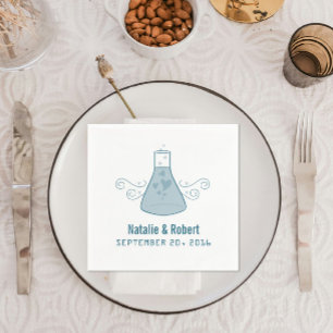 Blue Sweet Chemistry Paper Napkins