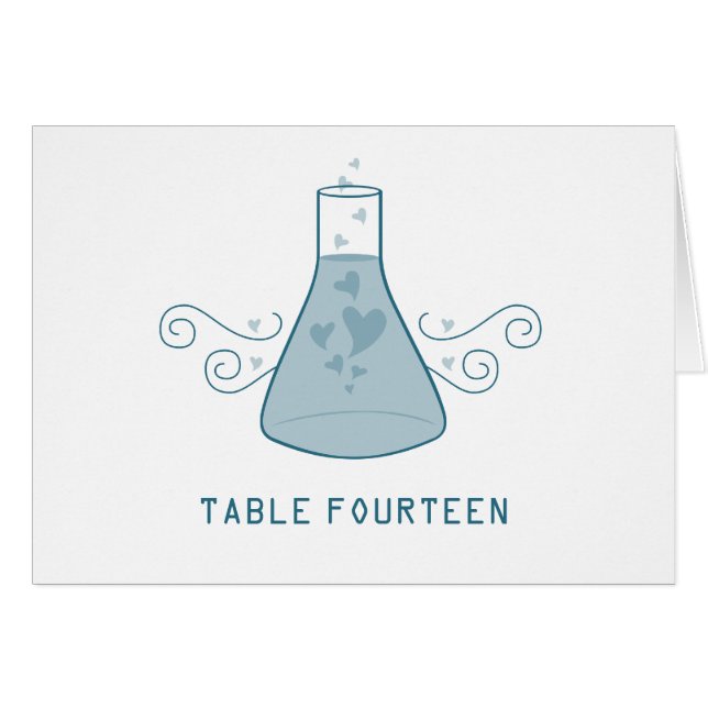 Blue Sweet Chemistry Table Number Card (Front Horizontal)