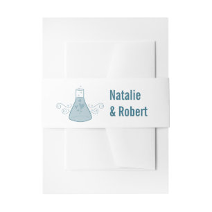 Blue Sweet Chemistry Wedding Belly Bands Invitation Belly Band