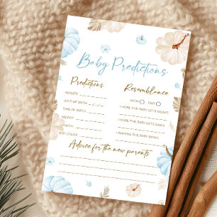 Blue Sweet Little Pumpkin Fall Baby Predictions