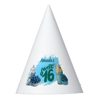 Blue Sweet Sixteen Party Hats