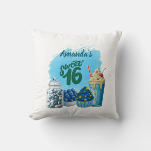 Blue Sweet Sixteen Pillow