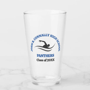 Blue Swim Team Personalised Swimmer Glass