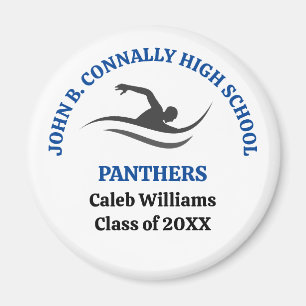 Blue Swim Team Personalised Swimmer Magnet