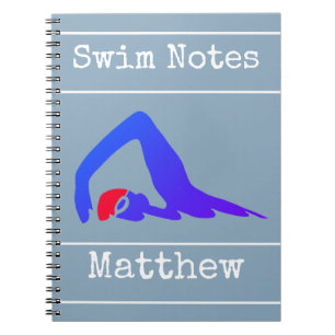 Blue swimmer, Swim Notes, Personalised Notebook