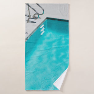 Blue swimming pool bath towel