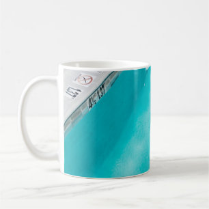 Blue swimming pool coffee mug