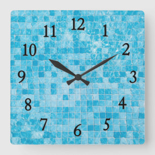 Blue Swimming Pool Wall Clock