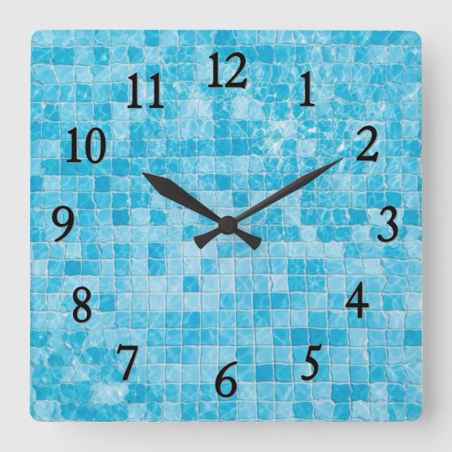 Blue Swimming Pool Wall Clock (Front)
