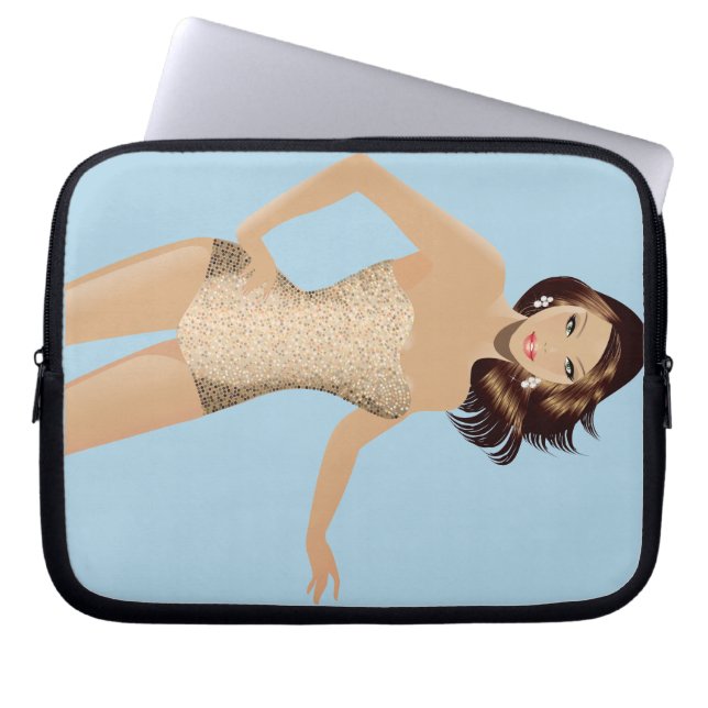 Blue Swimsuit Girl Laptop Case (Front)