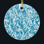 Blue Swirl Ceramic Tree Decoration<br><div class="desc">Blue swirl ornament.  Style can be customised.</div>