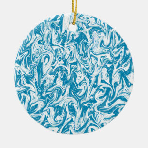 Blue Swirl Ceramic Tree Decoration