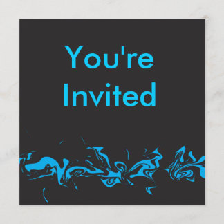 Blue swirl invitation