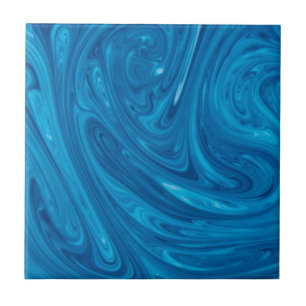 Blue Swirl Marble Ceramic Tile