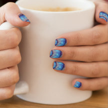 Blue swirl Nail designs 