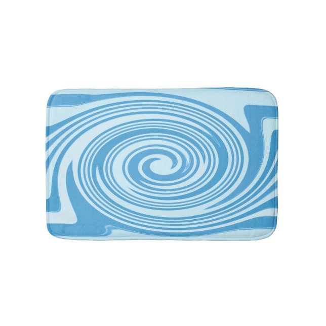 Blue swirl pattern bath mat (Front)