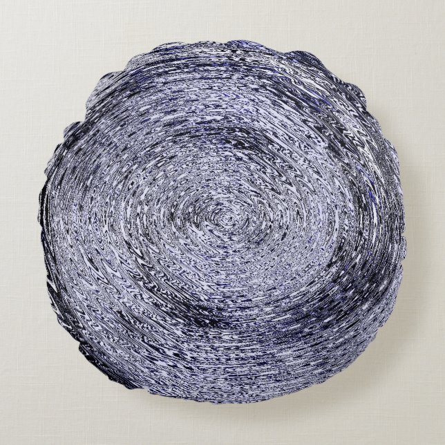 Blue Swirl Round Cushion (Front)