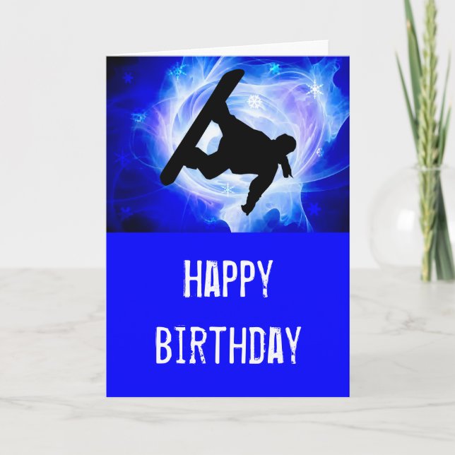 Blue Swirl Snowstorm Card (Front)