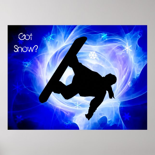 Blue Swirl Snowstorm Poster (Front)