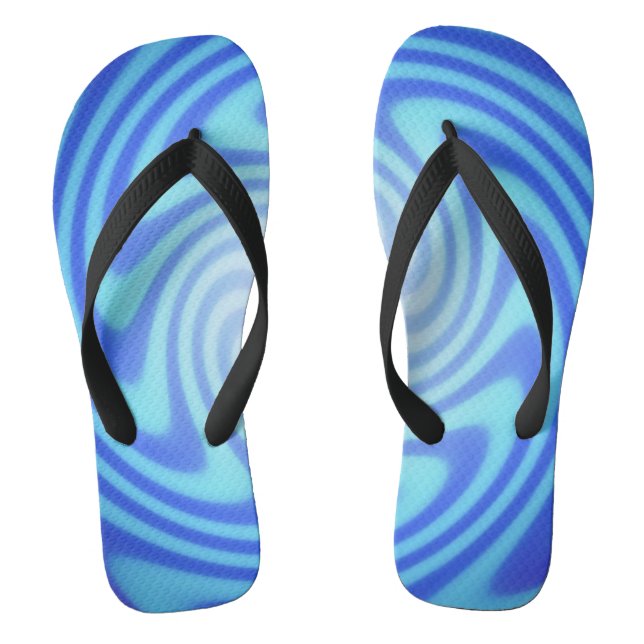 Blue Swirl Thongs (Footbed)