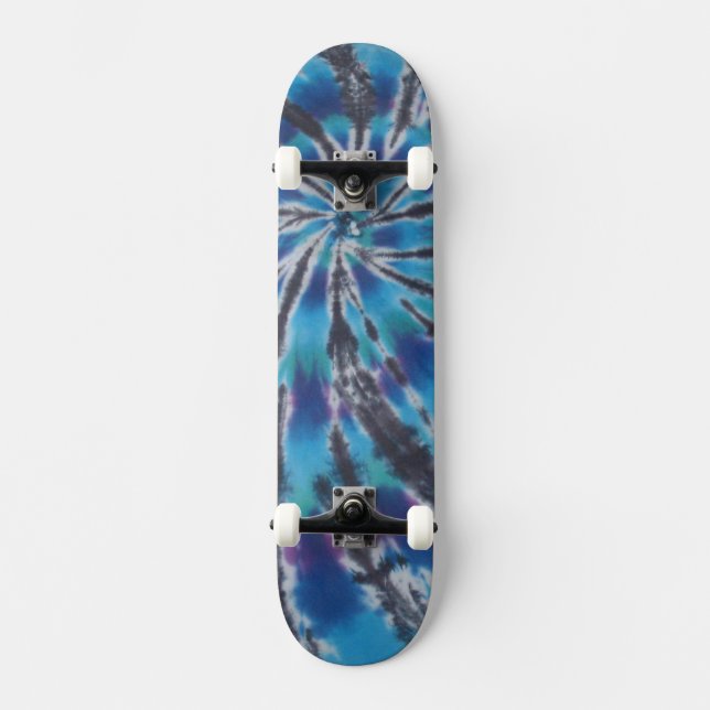 Blue Swirl Tie Dye Skateboard (Front)