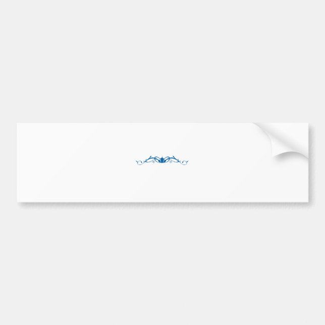 Blue swirl with crown bumper sticker (Front)