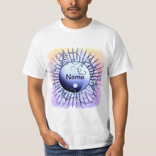 Blue Swirl Yin Yang t-shirt (Front)