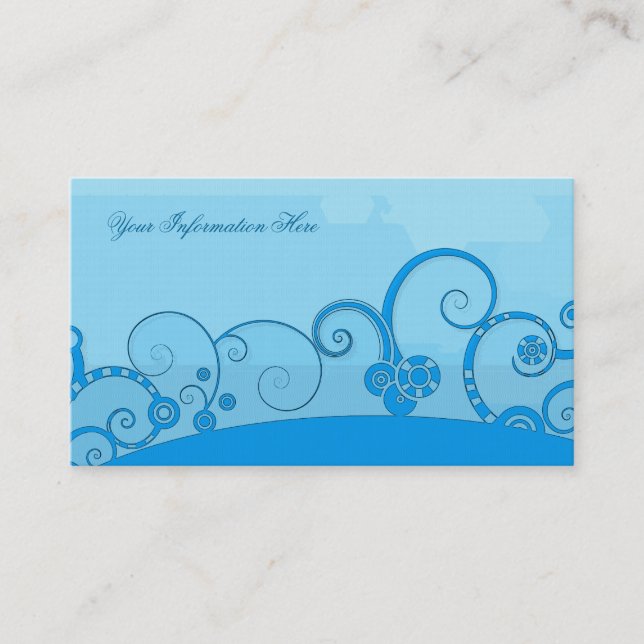 Blue Swirled Fantasy Business Cards (Front)