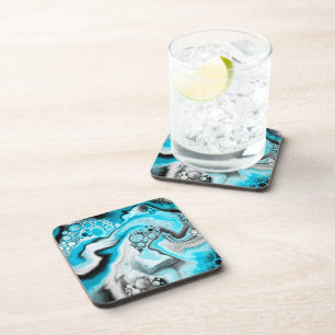 Blue Swirled Marble   Coaster