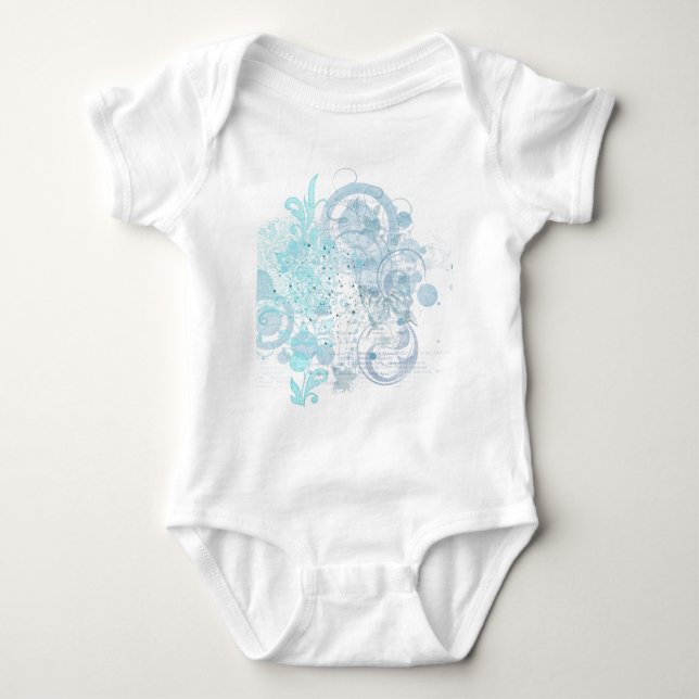 Blue Swirls Baby Bodysuit (Front)
