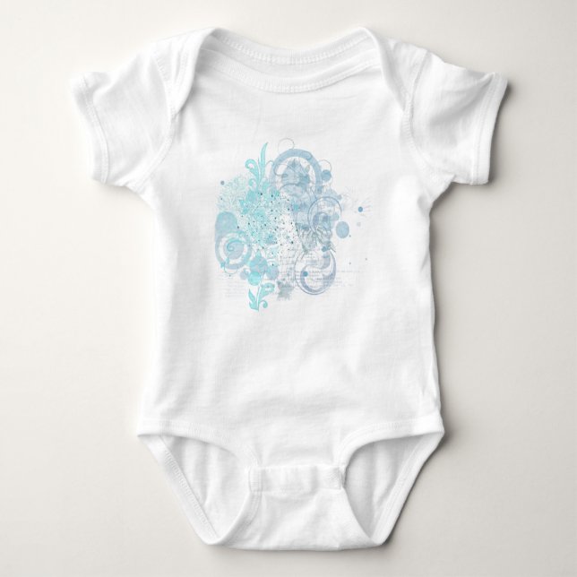 Blue Swirls Baby Bodysuit (Front)