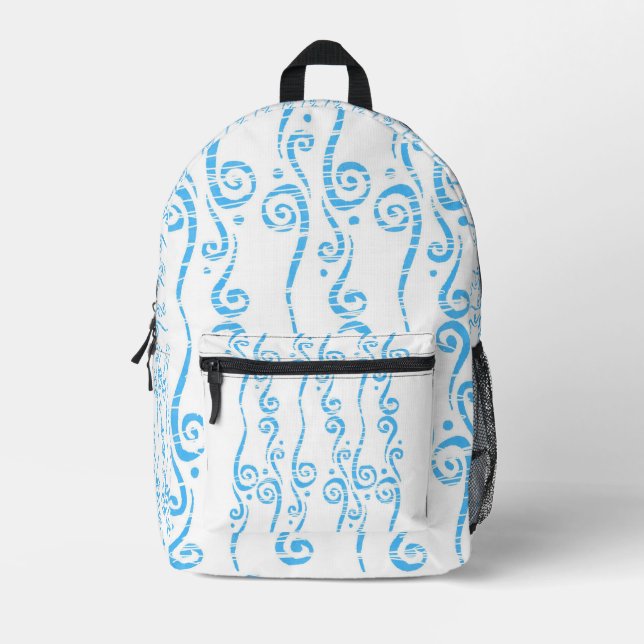Blue Swirls Backpack  (Front)