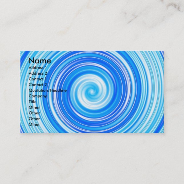 Blue swirls business card (Front)