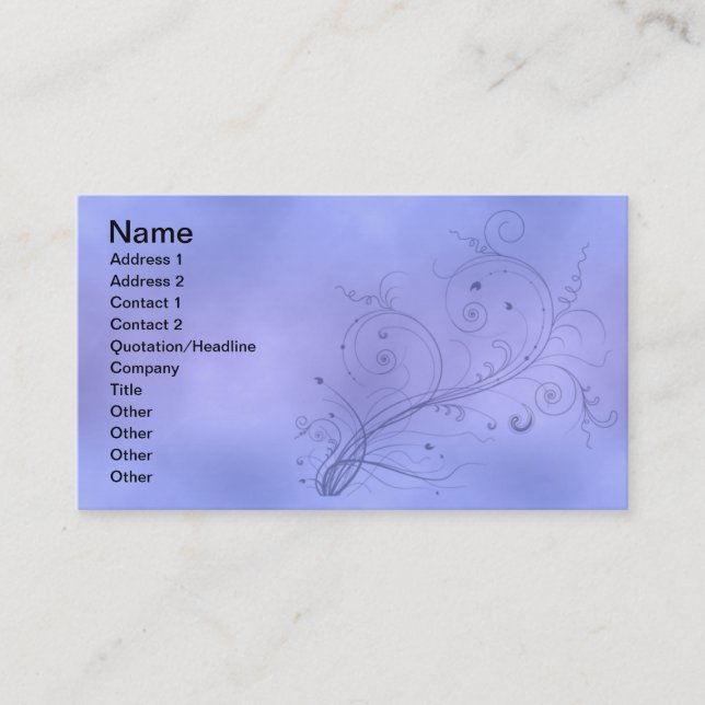 Blue Swirls Business Card (Front)