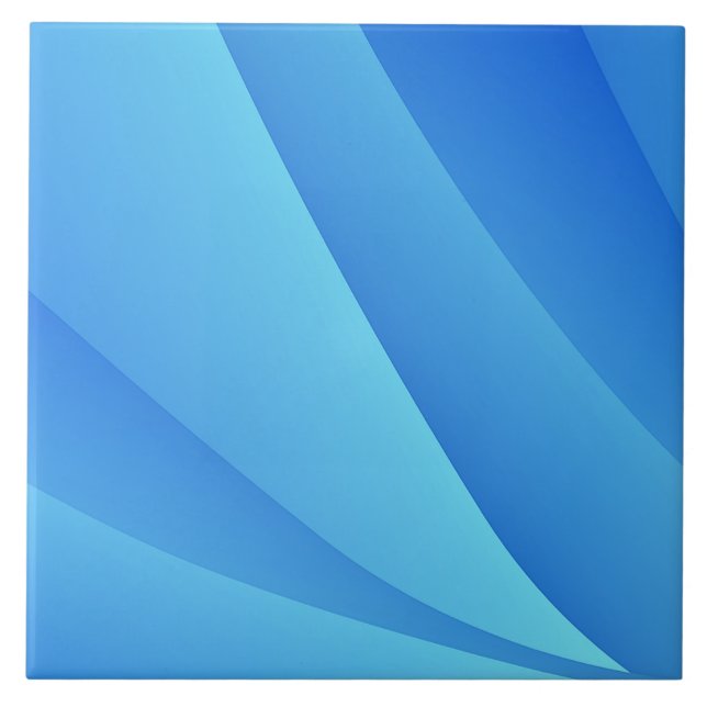 Blue Swirls Ceramic Tile (Front)
