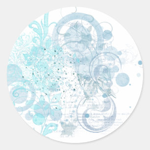 Blue Swirls Classic Round Sticker