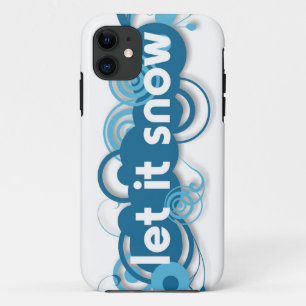 Blue swirls Let it Snow iPhone 11 Case