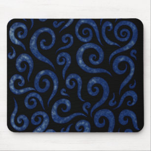 Blue Swirls Pattern Mouse Pad