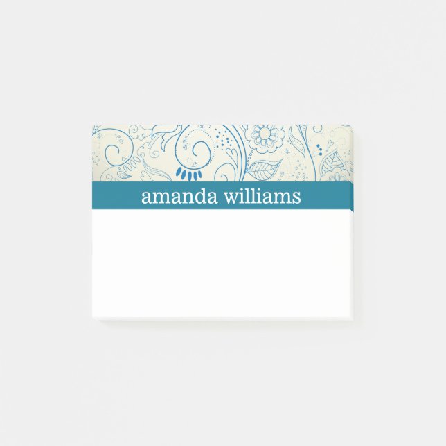Blue Swirls Post-it Notes (Front)