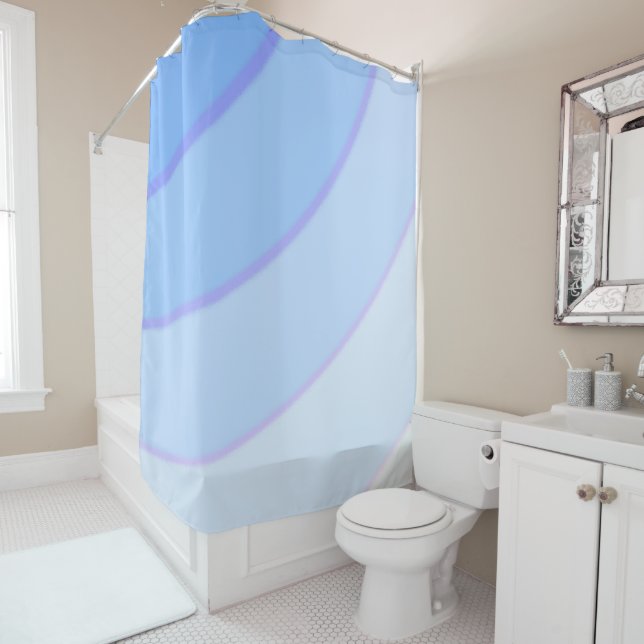 Blue Swirls Shower Curtain (In Situ)