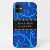 Blue swirls wedding favours