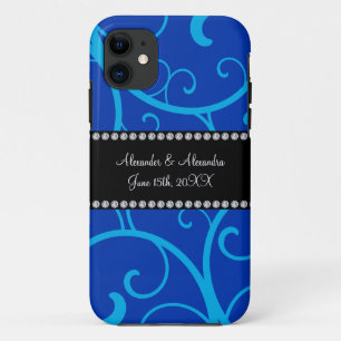 Blue swirls wedding favours iPhone 11 case
