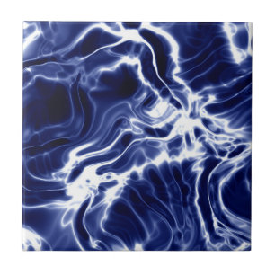 Blue swirly pattern  ceramic tile