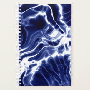 Blue swirly pattern planner