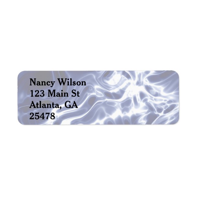 Blue swirly pattern  return address label (Front)