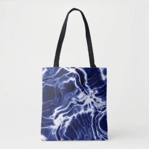 Blue swirly pattern tote bag