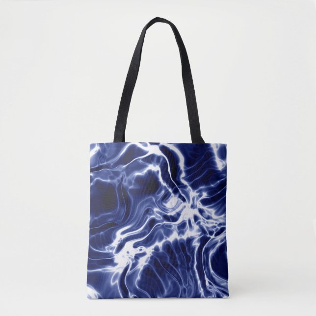Blue swirly pattern  tote bag (Front)