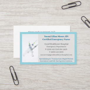 Blue Syringes Healthcare Registered Nurse RN Business Card